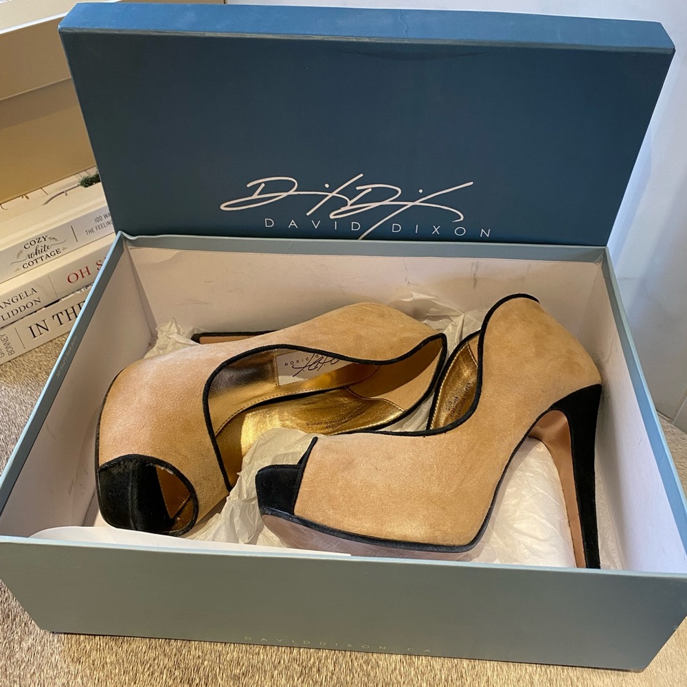David Dixon Suede Platform Peep toe Heels - Picture 3 of 9